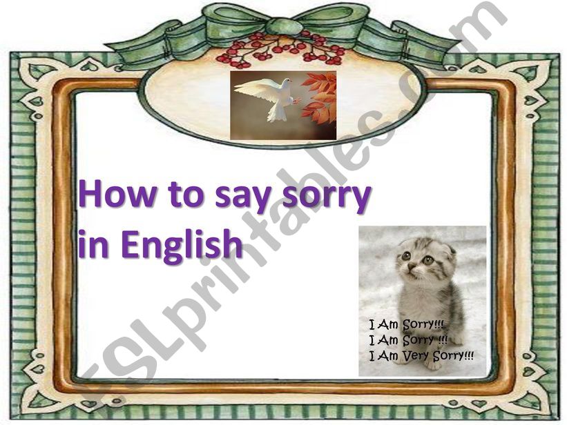 HOW TO SAY SORRY IN ENGLISH powerpoint