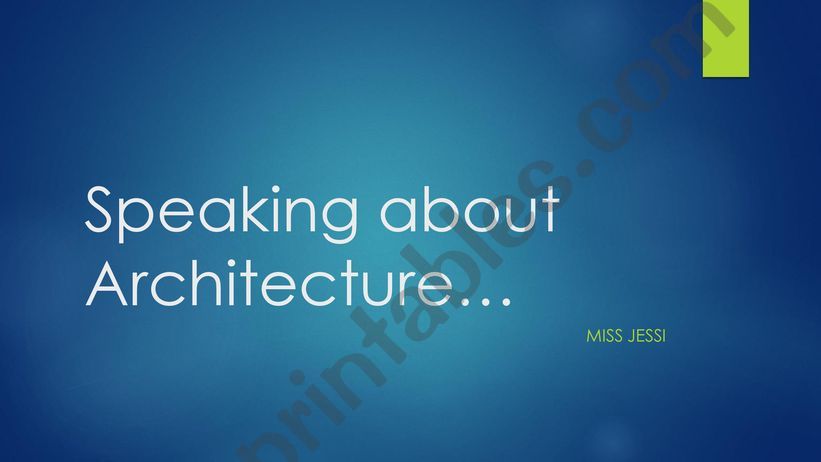 Speaking about Architecture powerpoint