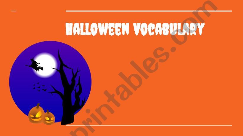 Advance Halloween Vocabulary powerpoint
