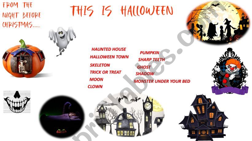 This is Halloween (The Nightmare Before Christmas) Vocabulary