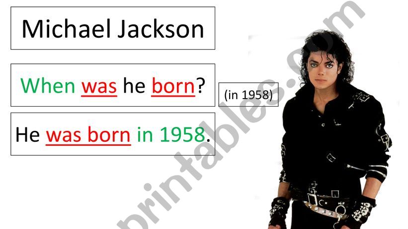 Michael Jackson Simple + Irregular Past Question Forms 