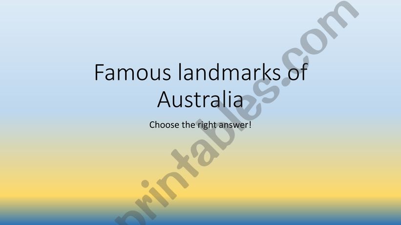 Famous landmarks of Australia powerpoint