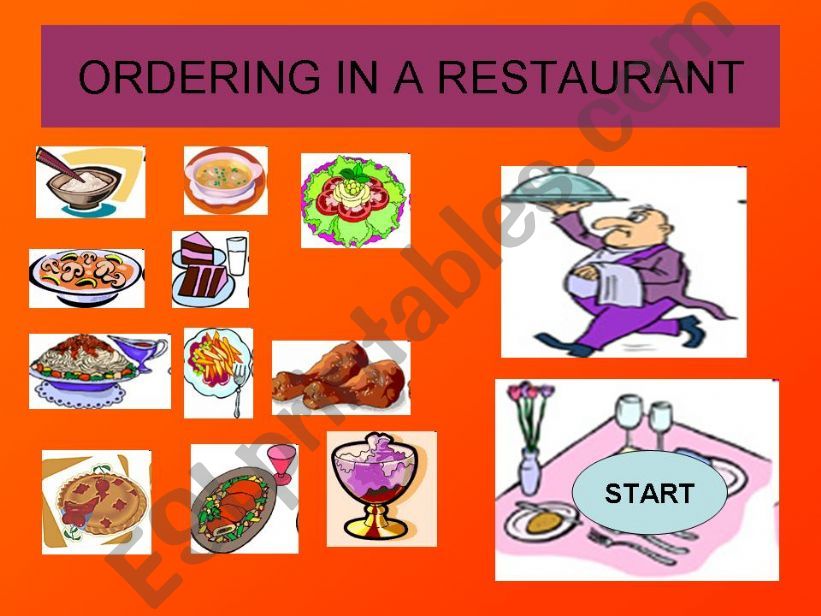 GAME: ORDERING IN A RESTAURANT-Help the waiter