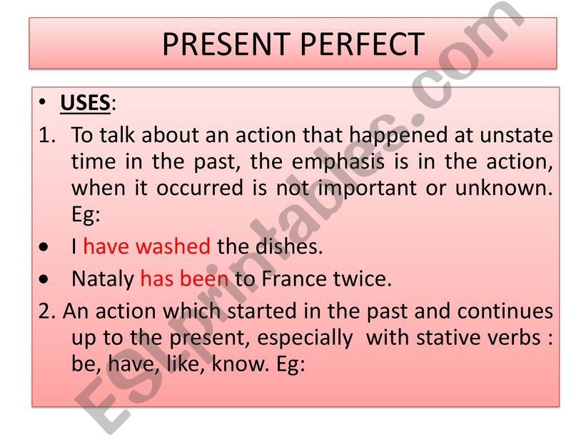 PRESENT PERFECT SIMPLE powerpoint