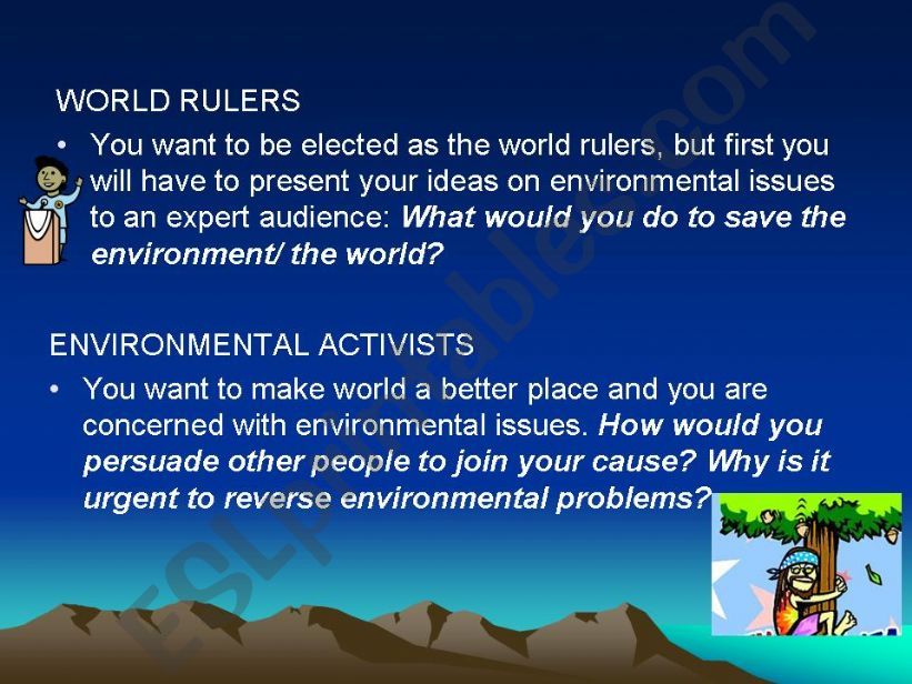 Save the world! Role play powerpoint