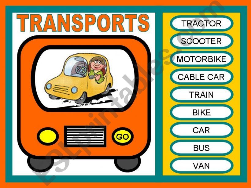 TRANSPORTATION - GAME powerpoint