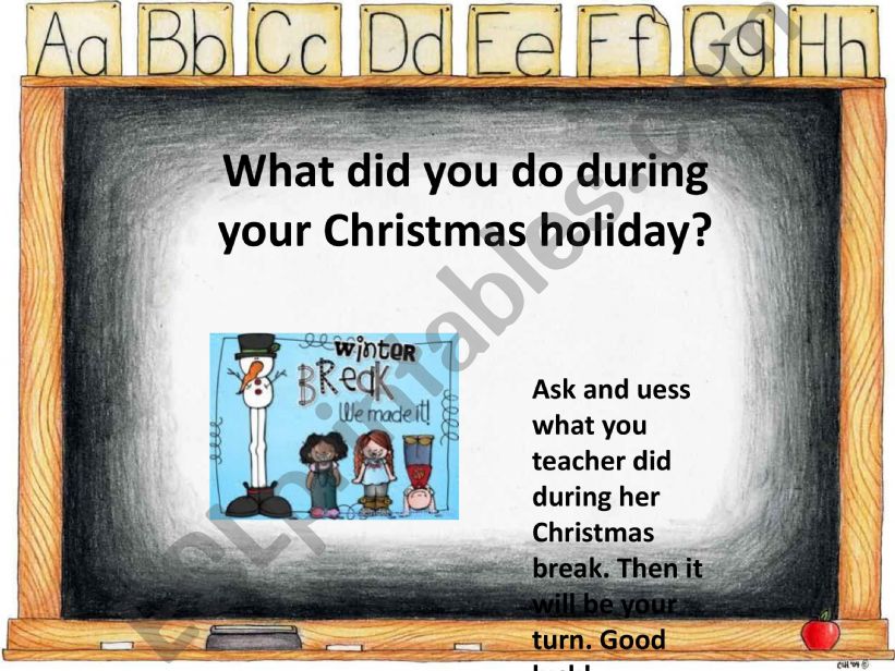 What did you do during your last Christmas holiday?