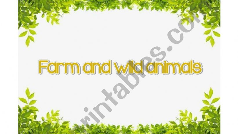 Farm and wild animals powerpoint