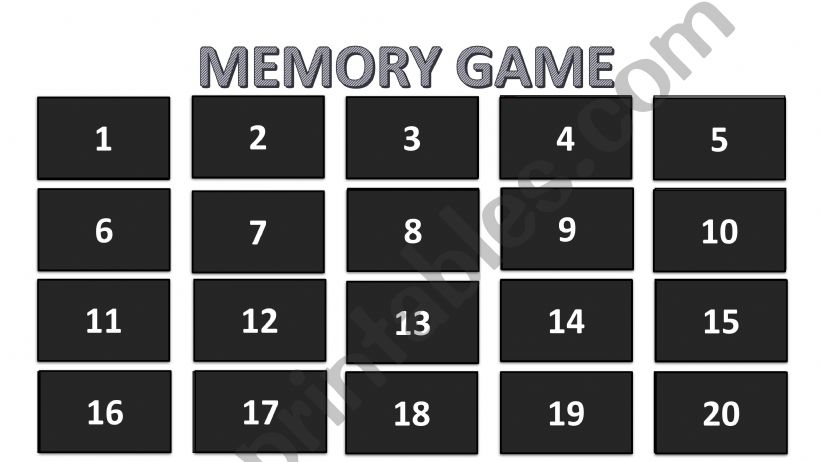 Memory Game - Animals pt1 powerpoint