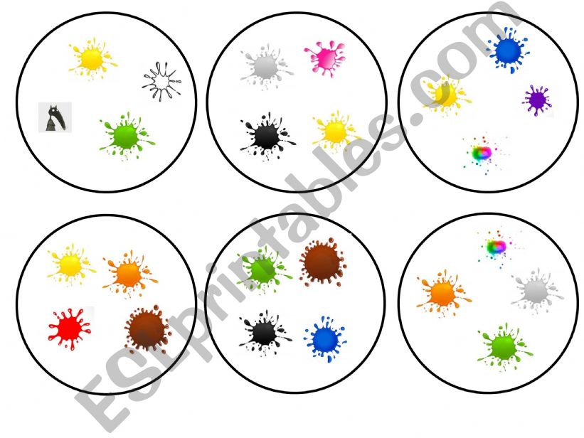 Dobble to practise colors powerpoint