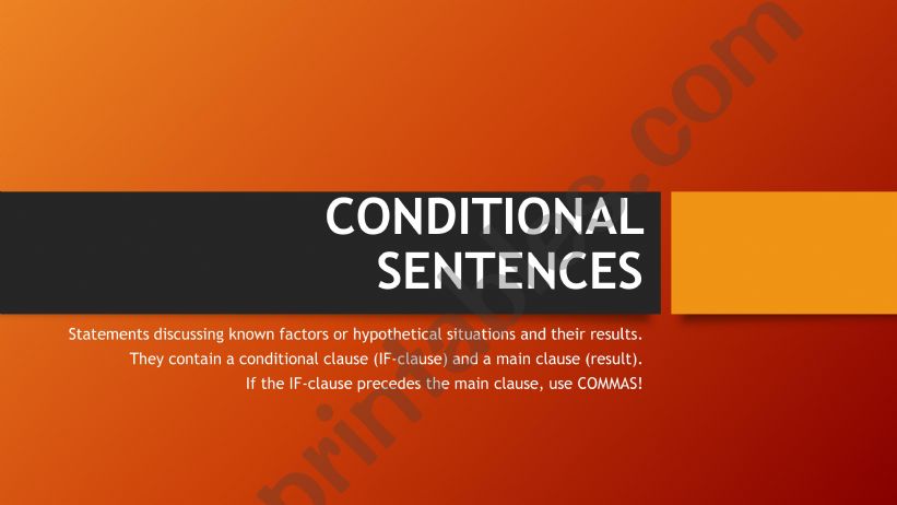 Conditional sentences powerpoint