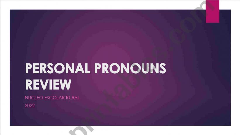Personal pronouns powerpoint