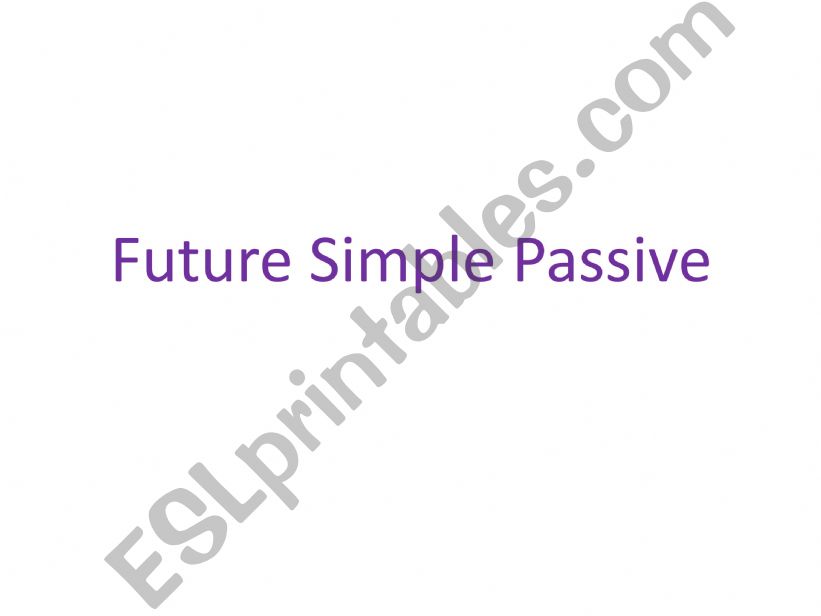 FUTURE SIMPLE PASSIVE powerpoint