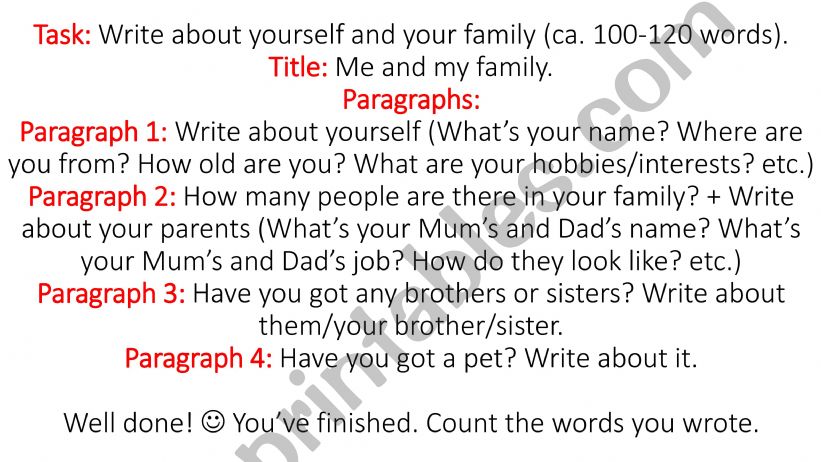 Me and my family powerpoint