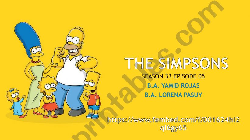Video listening activity The simpsons