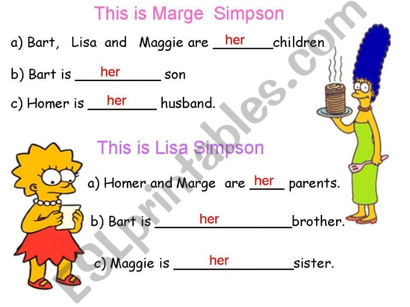 Possessive Adjectives with The Simpsons - part 2 out of 2
