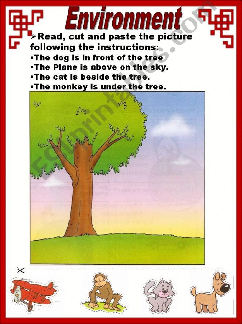 Worksheet:Environment-prepositions