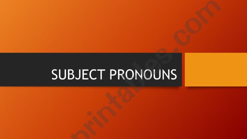 Subject Pronoun powerpoint