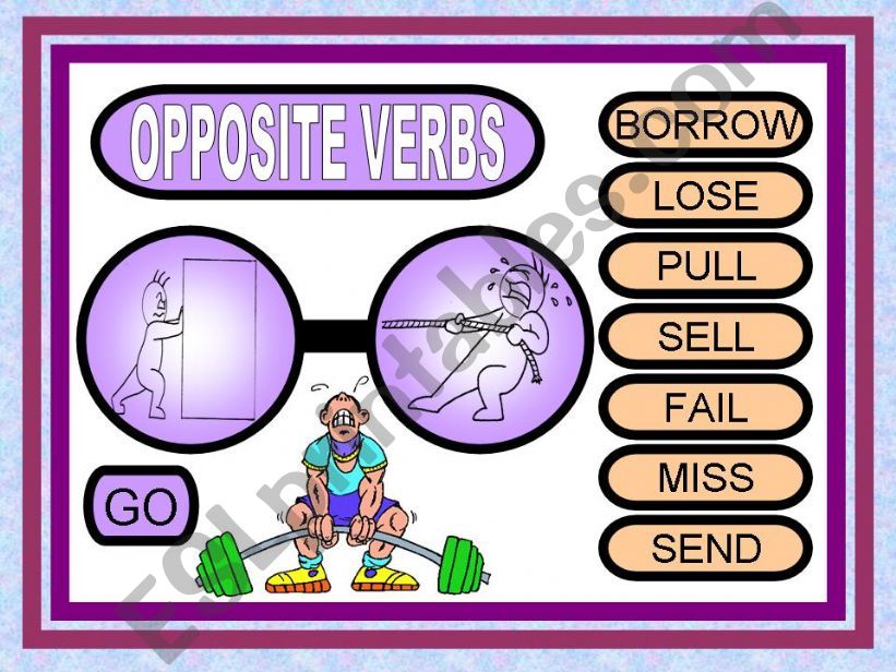 Opposite Verbs Game powerpoint