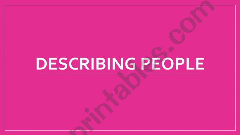 Describing people powerpoint
