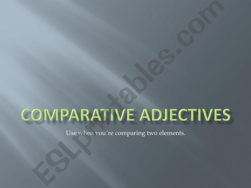 Comparative Adjectives powerpoint
