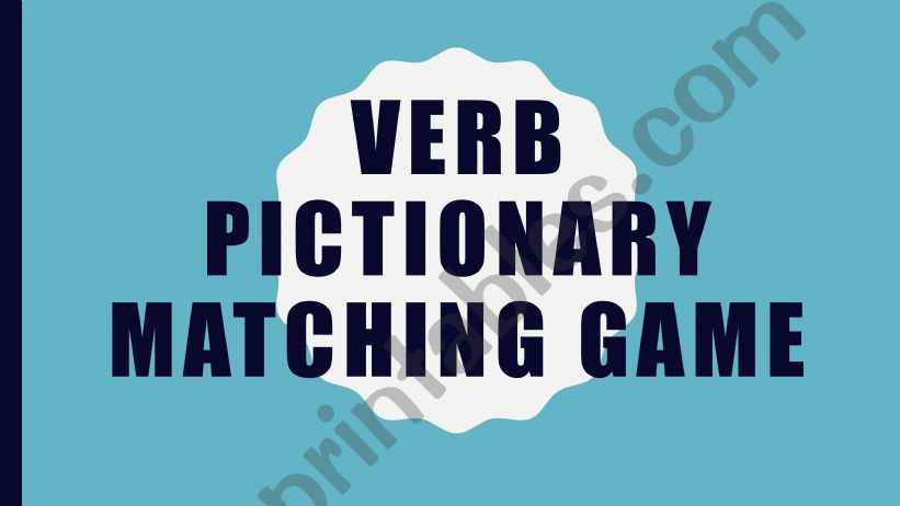 Verb Pictionary Matching Game powerpoint
