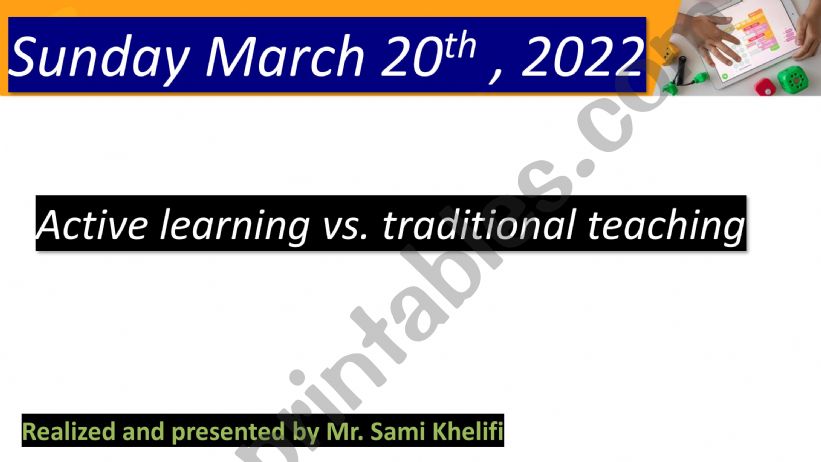 Active learning vs. traditional teaching
