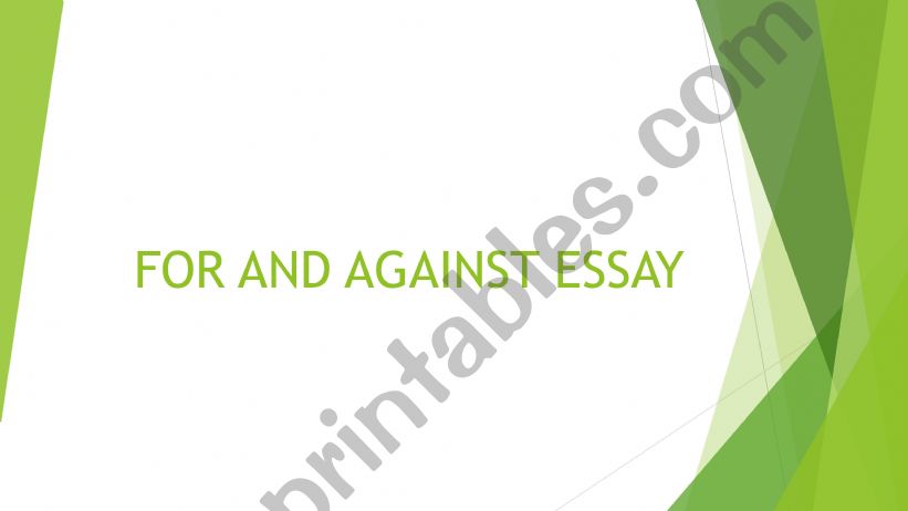 how to write a for and against essay