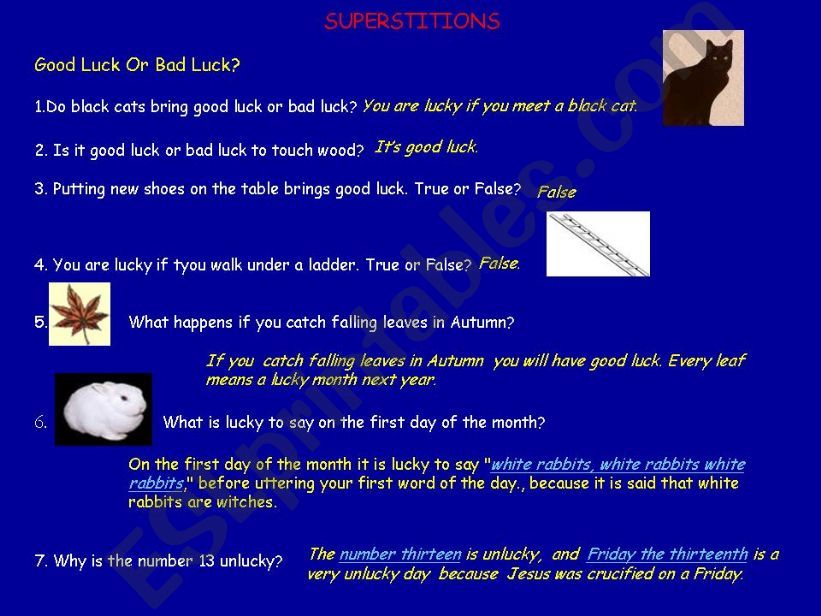 Superstitions: Are you Ssperstitious?