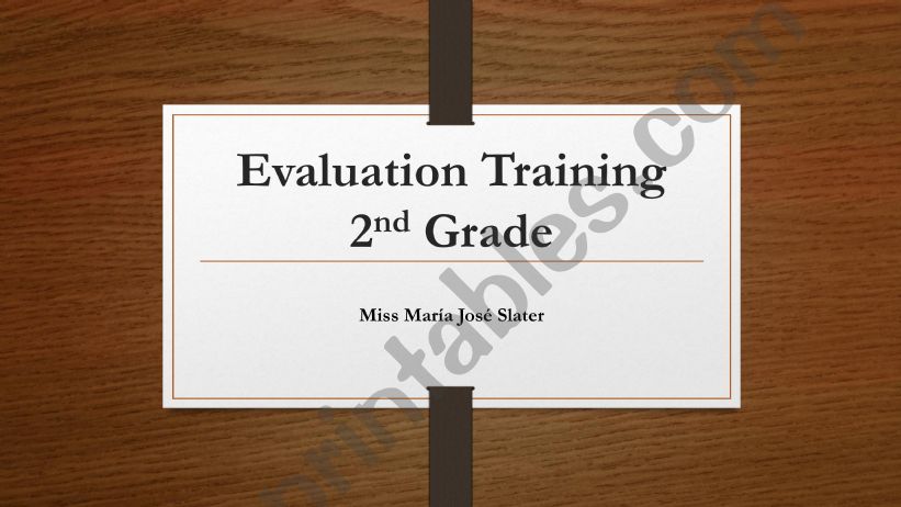 Evaluation Training Second Conditional