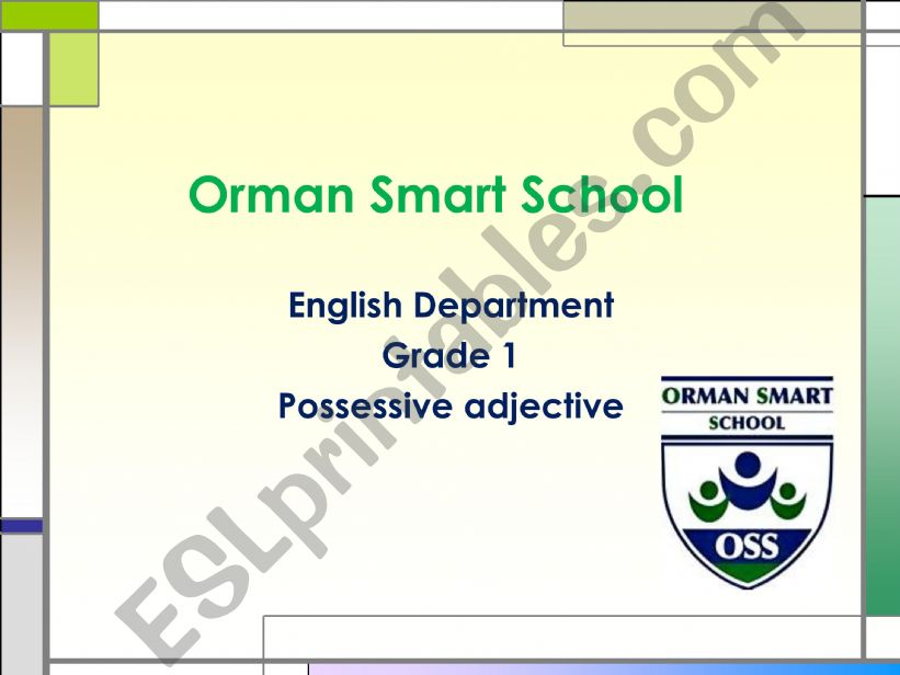 Possessive adjectives powerpoint