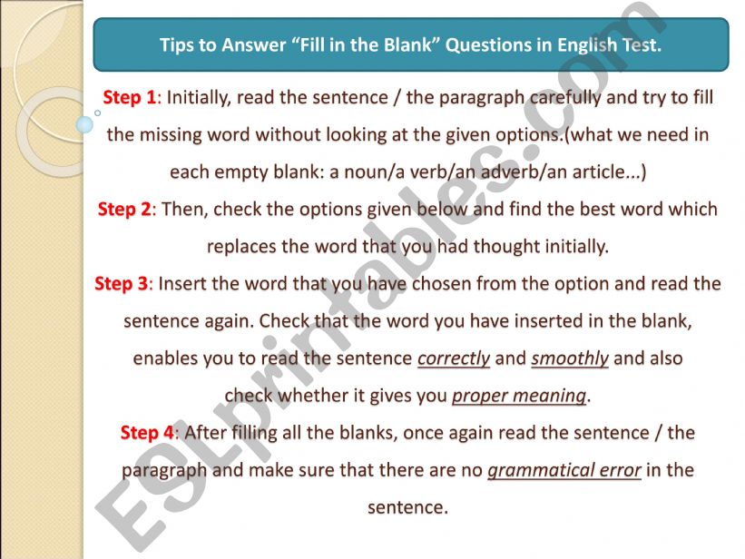 How to answer multiple choice questions