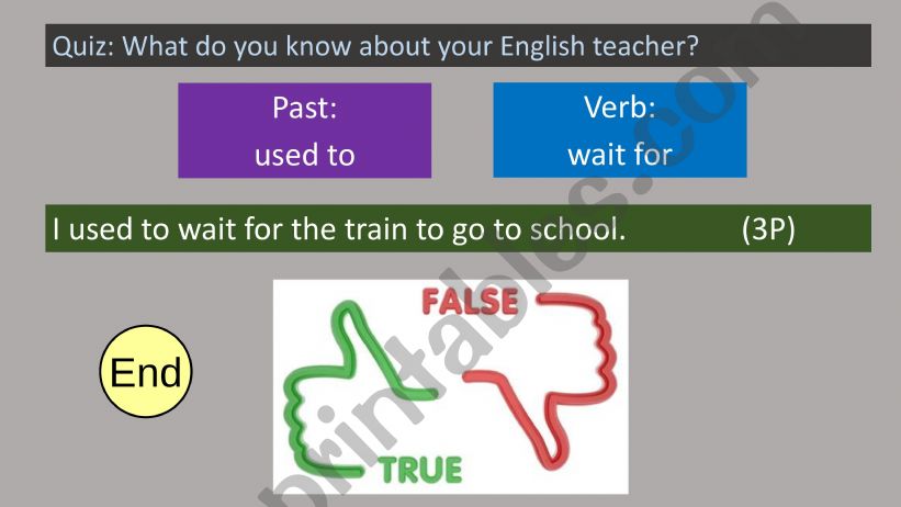 Quiz - usually/used to and Prepositional verbs