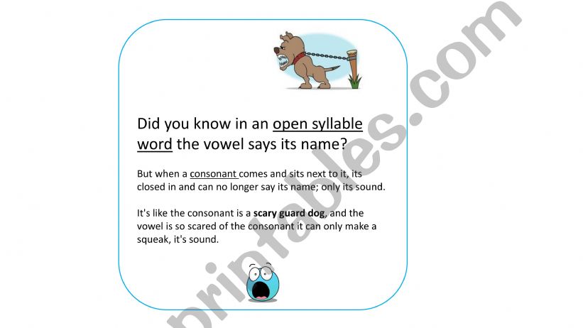 Open and Closed syllables - Guard Dog