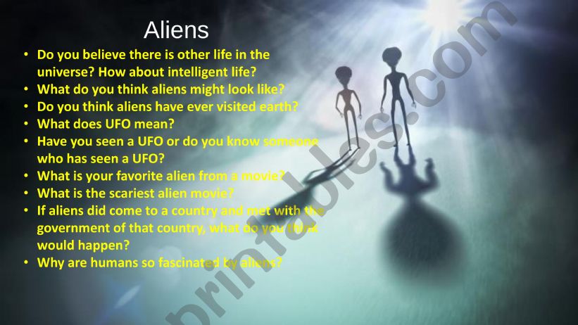 Aliens (topic discussion) powerpoint