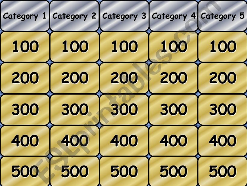 Lower intermediate review jeopardy