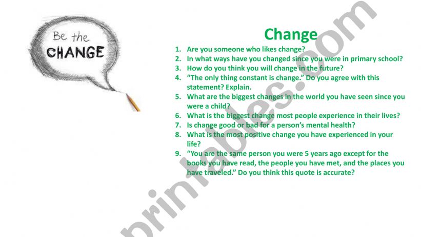 change (topic discussion) powerpoint