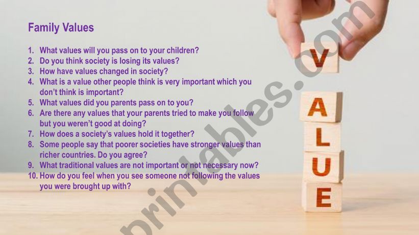 family values (topic discussion)