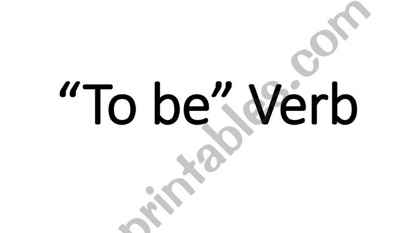 To be verb powerpoint