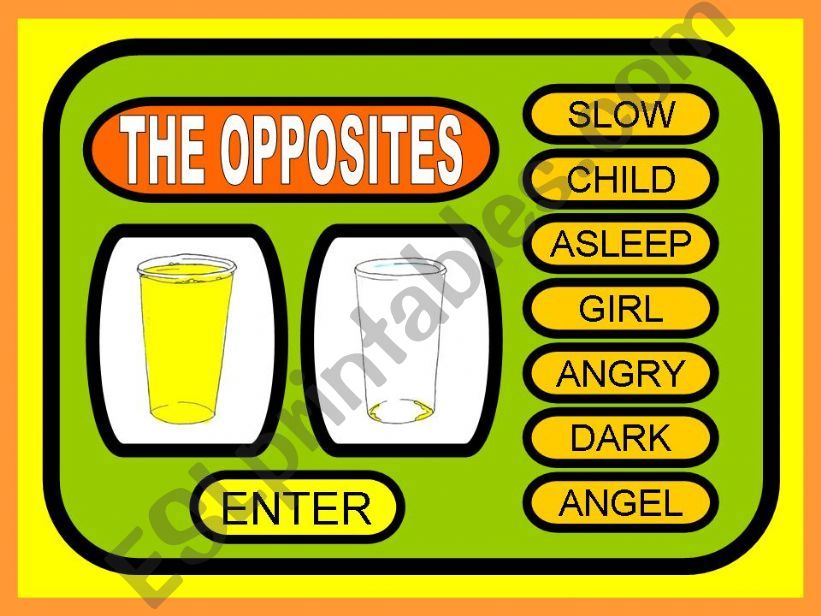 THE OPPOSITES GAME  powerpoint