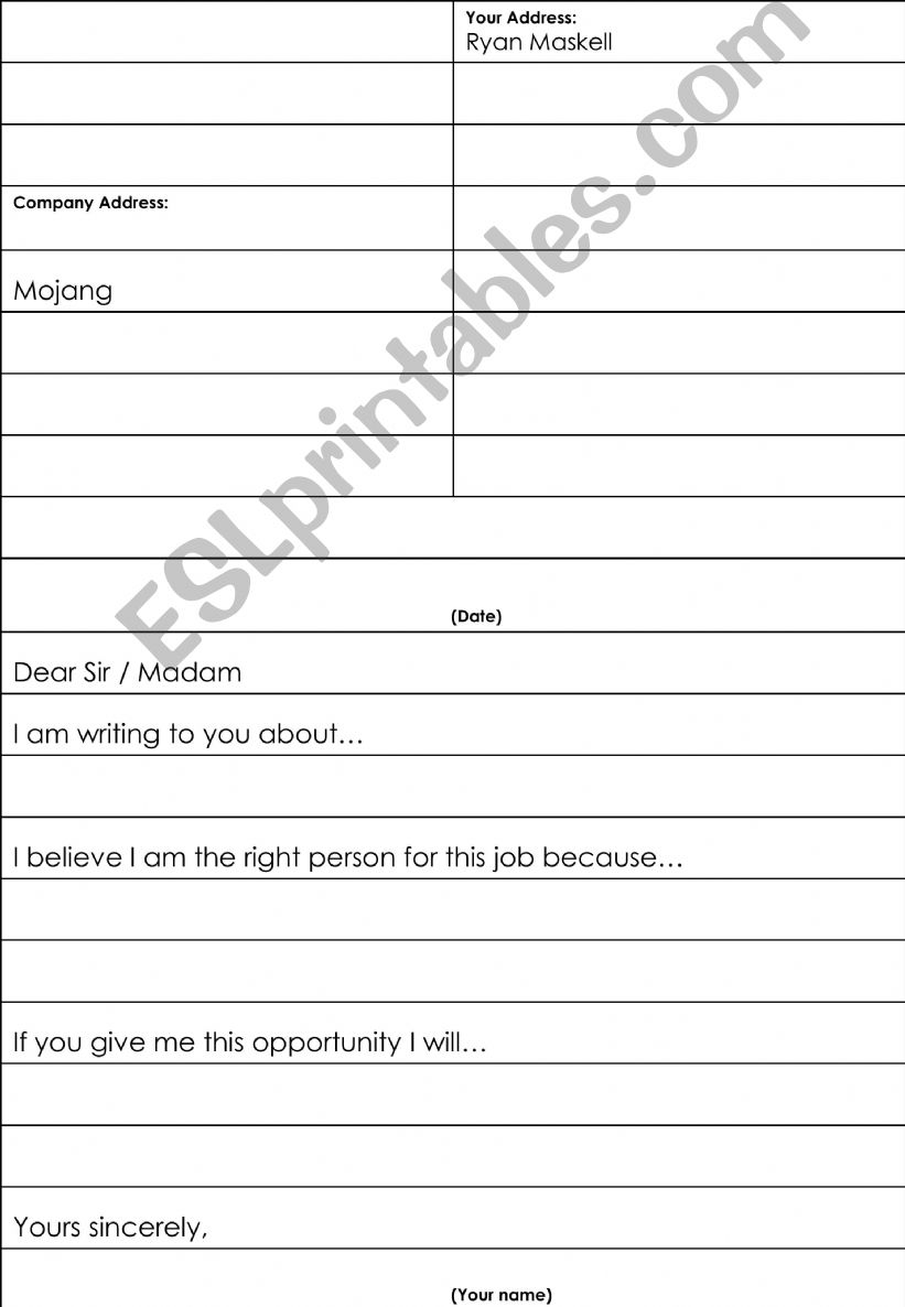 Writing A Job Letter powerpoint