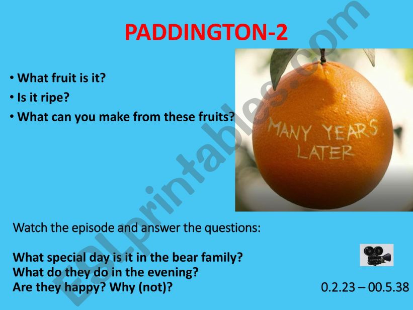 Paddington. Part 2 (ppt to the film)