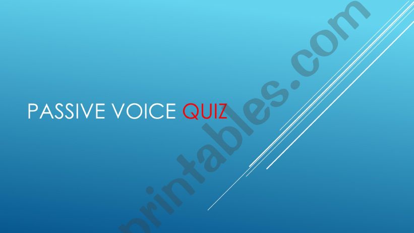 Passive Voice Quiz powerpoint