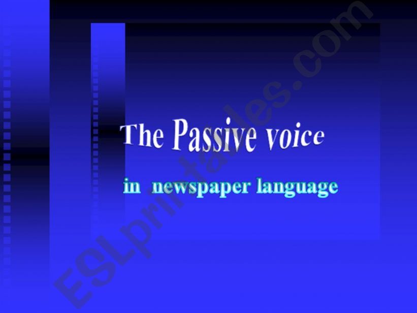 the passive voice in newspaper language