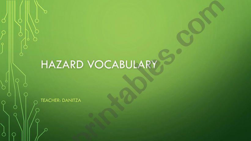 HAZARD VOCABULARY powerpoint