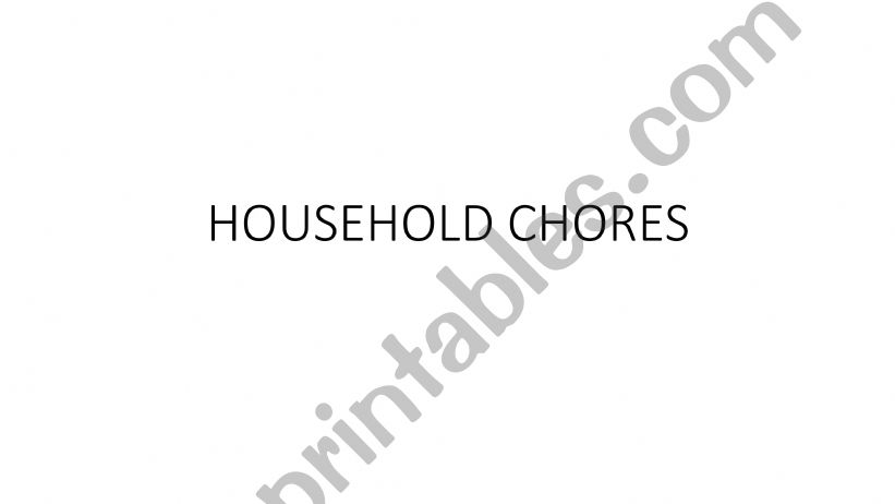 Household chores powerpoint