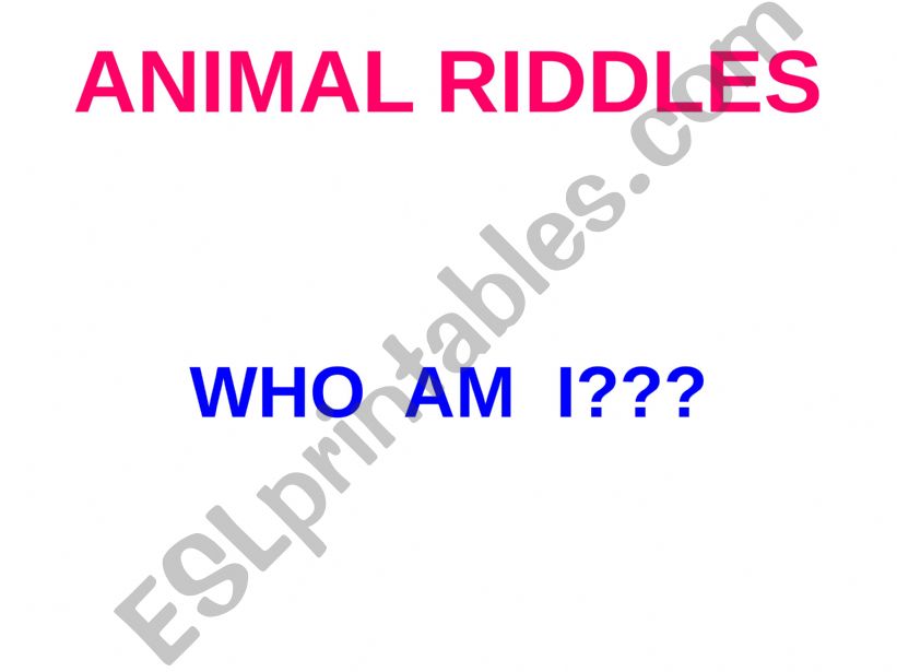 Animals Riddle powerpoint