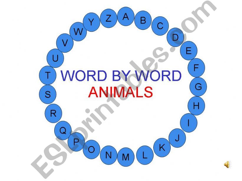 GAME :WORD BY WORD : ANIMALS  1/3