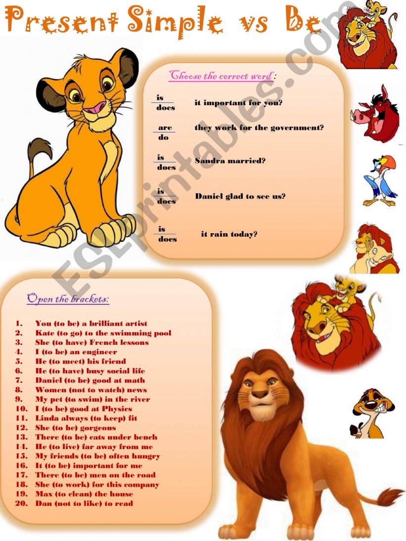 present simple vs be powerpoint
