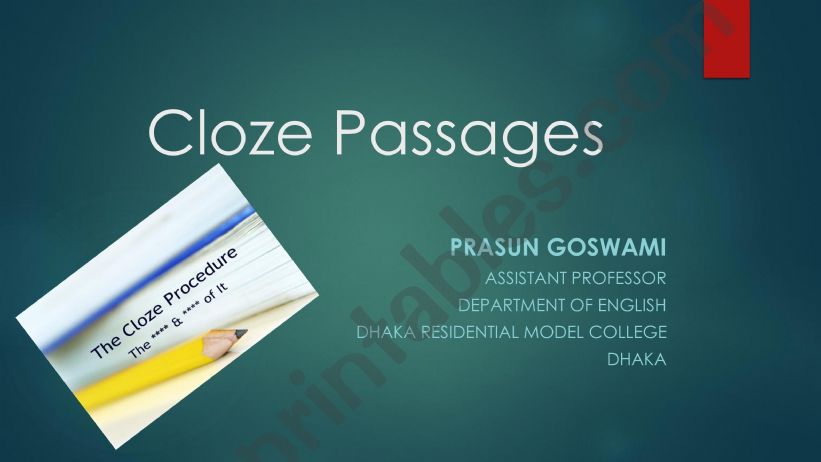 Cloze Passages powerpoint